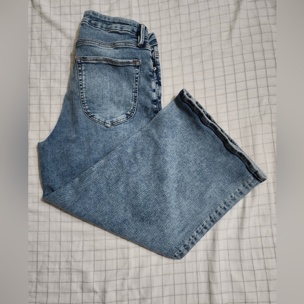 Good American Curve RN151301 Cotton Blue Jeans Straight Leg Wo
